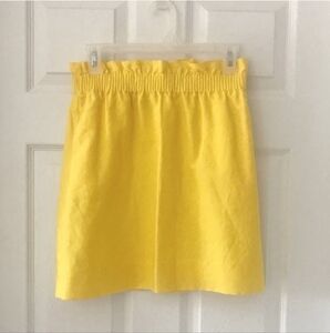 J Crew Sidewalk Mini Skirt Elastic Waistband Bright Yellow Size 2